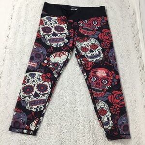 Constantly Varied Gear Squats Approved Sugar Skulls Capri Legging size XL